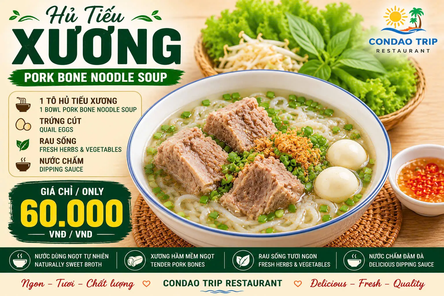 Hủ tiếu xương 60k